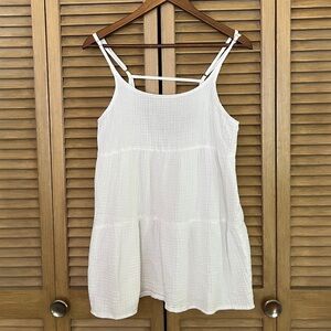 White Tiered Cover Up Mini Dress